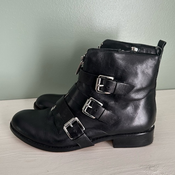 Michael Kors Leather Motto Booties with Buckles - Picture 6 of 7